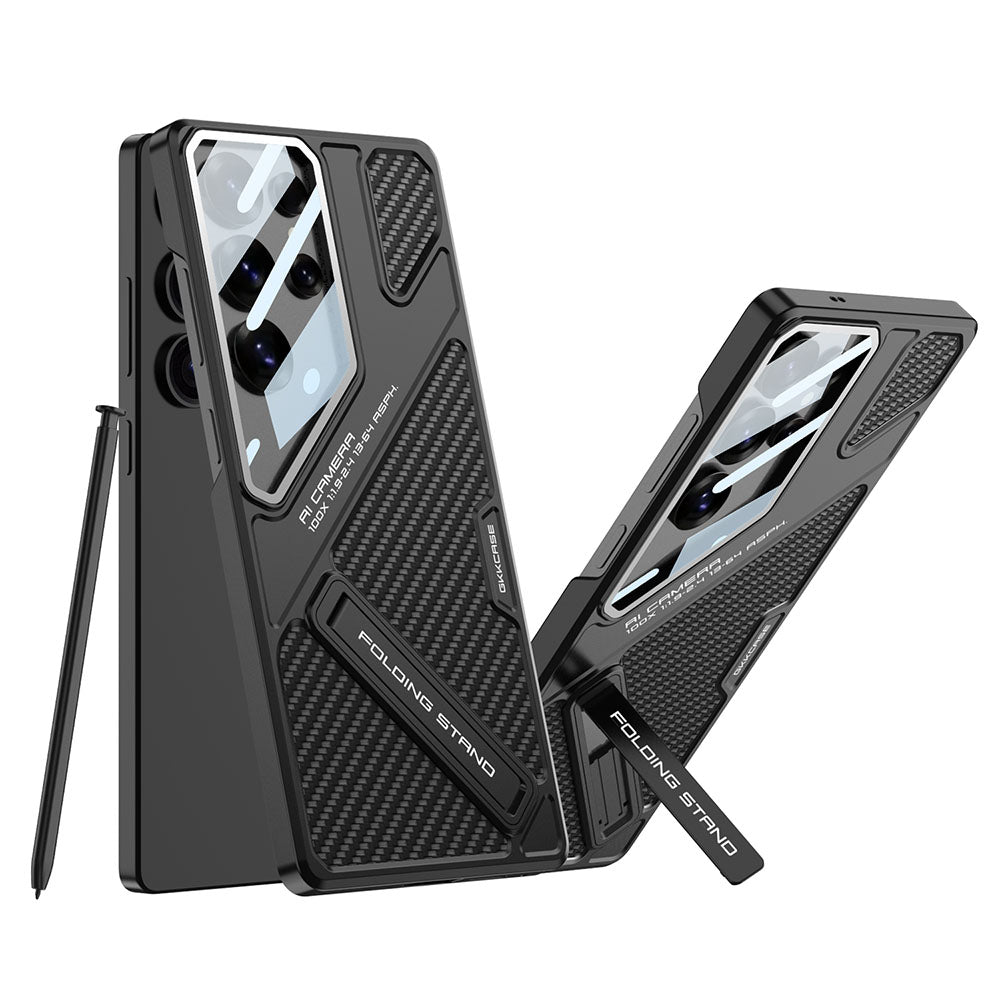 Electroplating Vision Leather Phone Case For Samsung Galaxy With Back Screen Protector