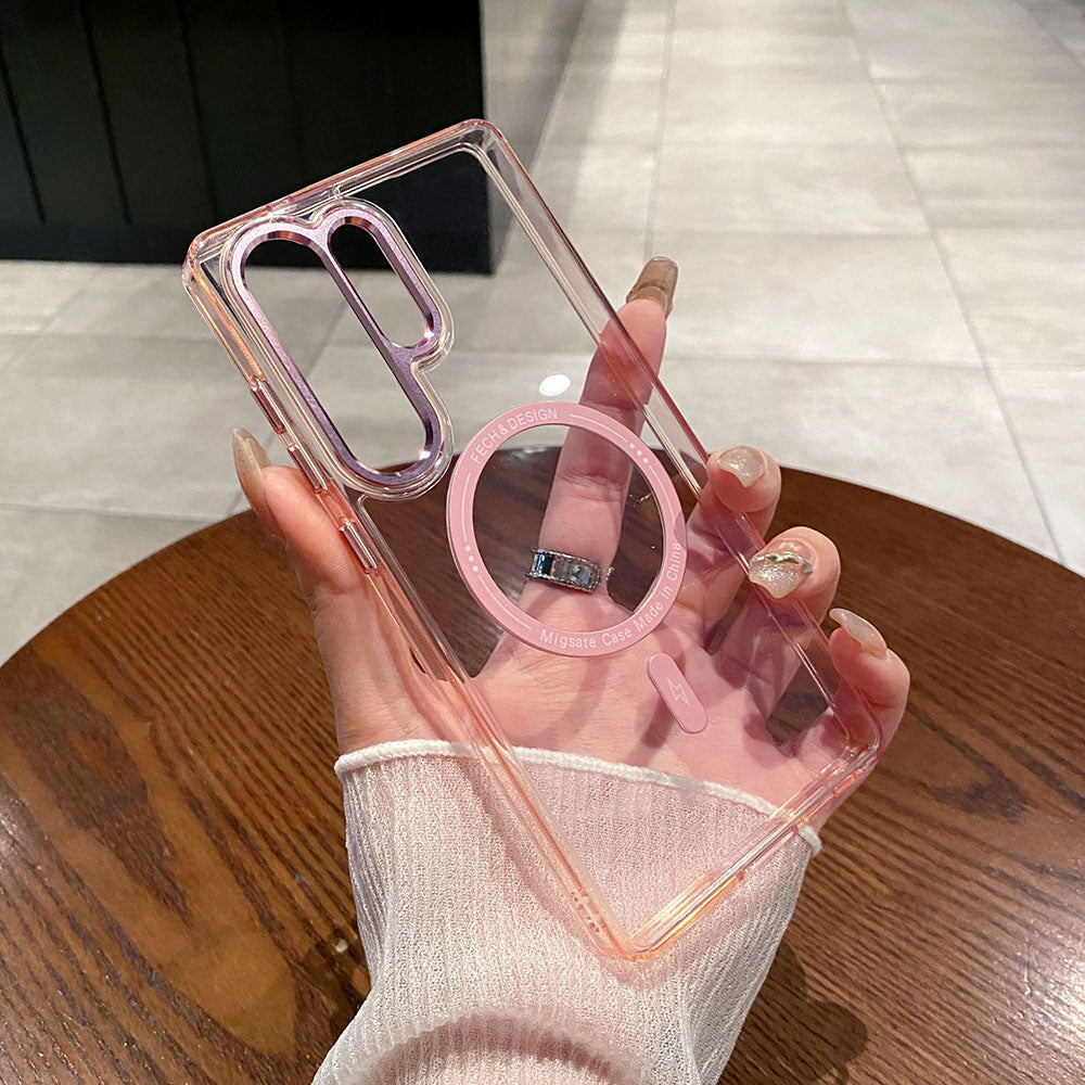Simple Clear Magnetic Phone Case For Samsung Galaxy