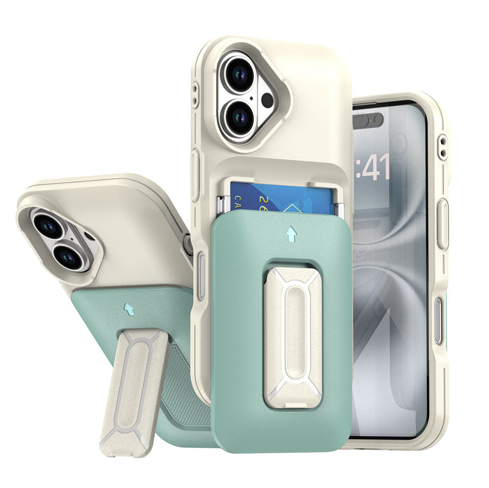 Macaron Sliding Card Holder Stand Phone Case
