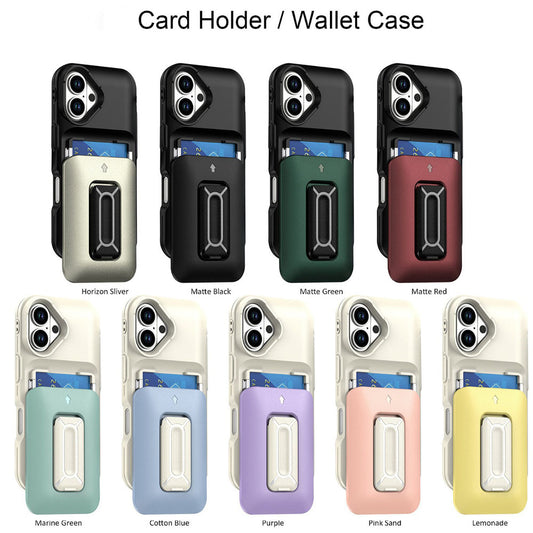 Macaron Sliding Card Holder Stand Phone Case