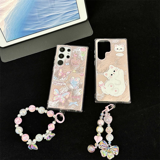 Cartoon Graffiti Butterfly Cat Phone Case For Samsung