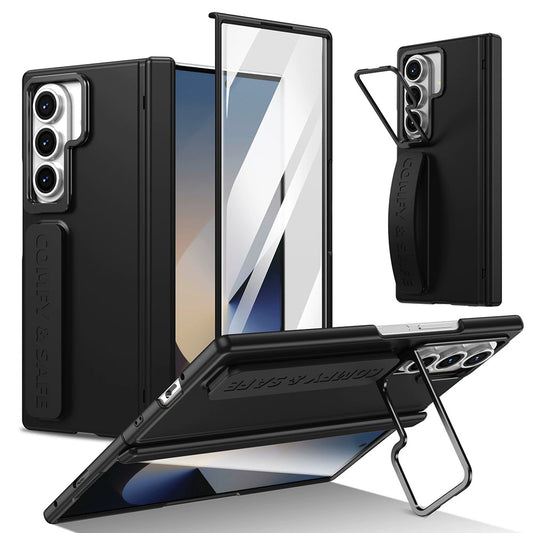 Convenient Wristband Shell Film Integrated Lens Holder Phone Case For Galaxy Z Fold7/6/5/4/3