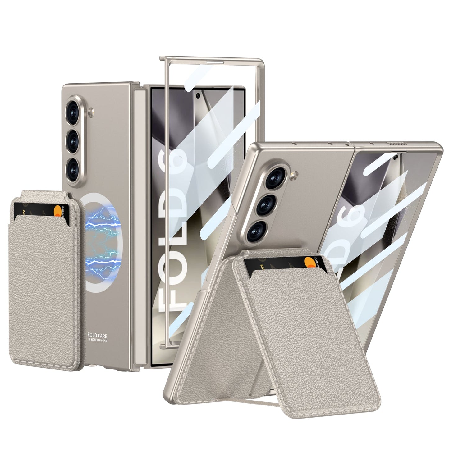 Magnetic Card Holder Shockproof Phone Case With Screen Protector For Galaxy Z Fold 7/6/5/4/3