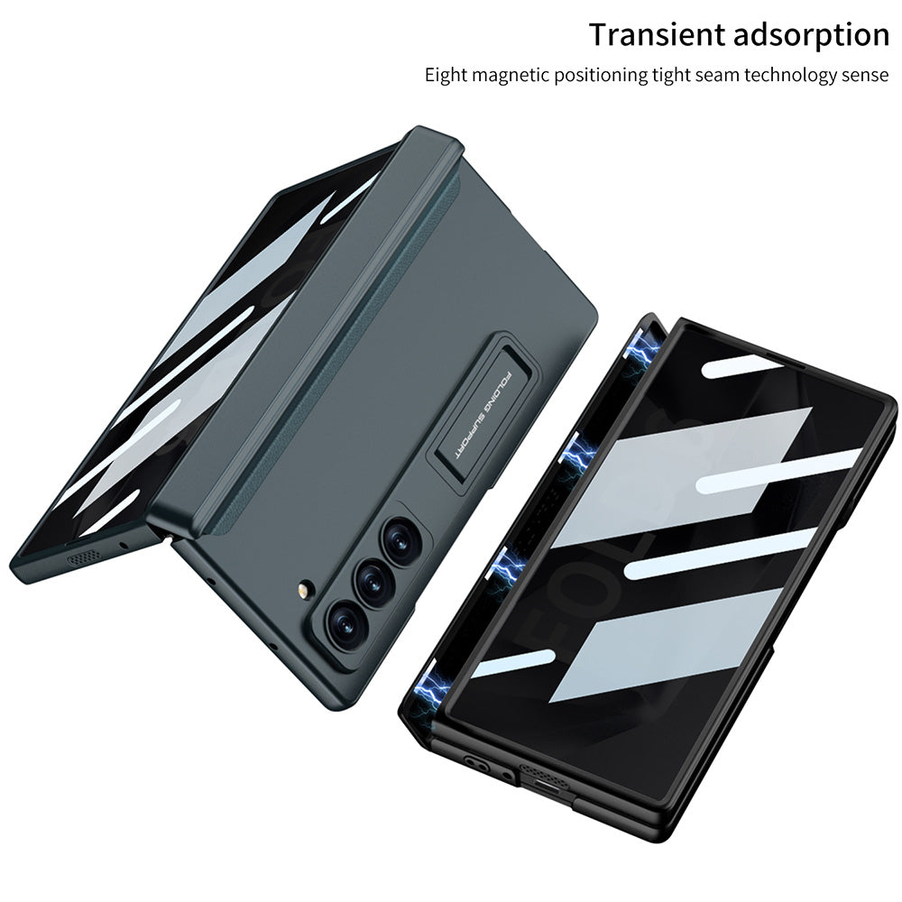 Magnetic Hinge Hidden Bracket All-included Case With Back Screen Protector For Samsung Galaxy Z Fold 6/5/4/3