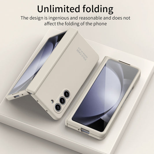 Extraordinary Folding Screen Solid Color Simple Hinge All-Inclusive Anti-Fall Protective Phone Case For Samsung Galaxy Z Fold