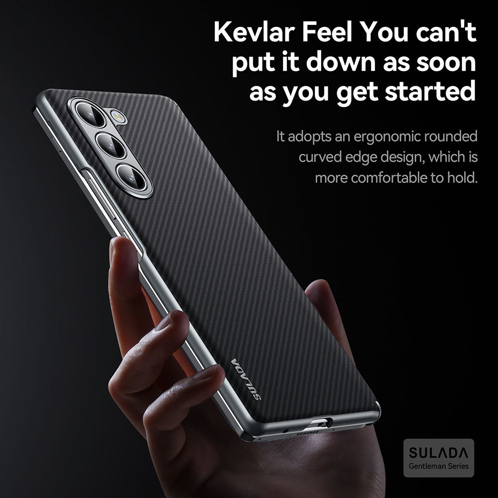 Kevlar Carbon Fiber Pattern Center Axis Protection Ultra-Thin Drop-Proof Phone Case For Samsung Galaxy Z Fold