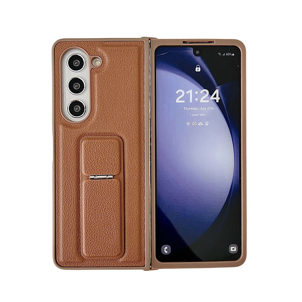 High-end Leather Folding Stand Simple Phone Case For Samsung Galaxy Z Fold