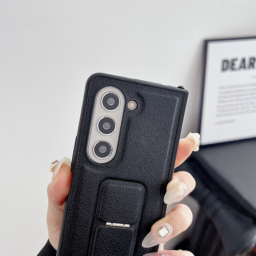 High-end Leather Folding Stand Simple Phone Case For Samsung Galaxy Z Fold