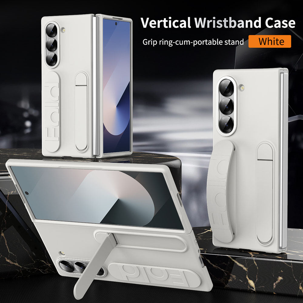 Vertical Wristband Phone Case For Samsung Galaxy Z Fold With Back Screen Protector