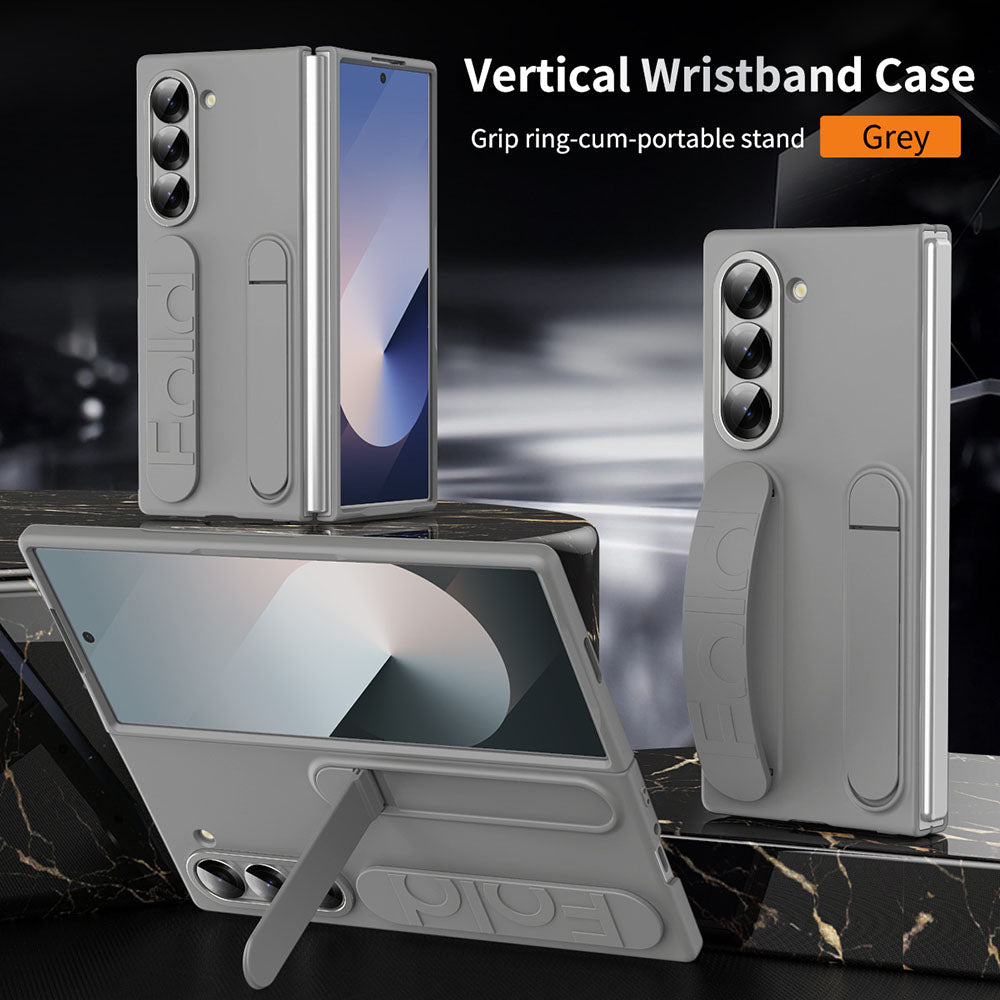 Vertical Wristband Phone Case For Samsung Galaxy Z Fold With Back Screen Protector