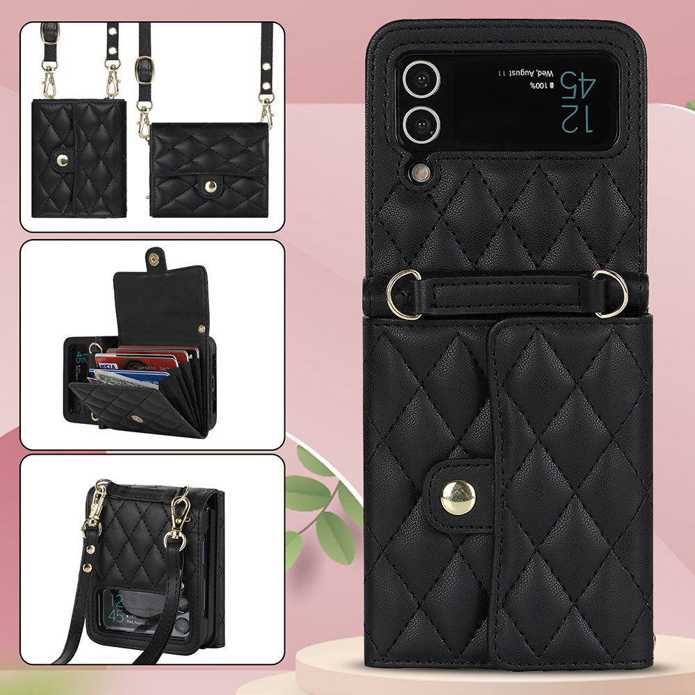 Accordion Crossbody Folding Leather Phone Case For Samsung Galaxy Flip