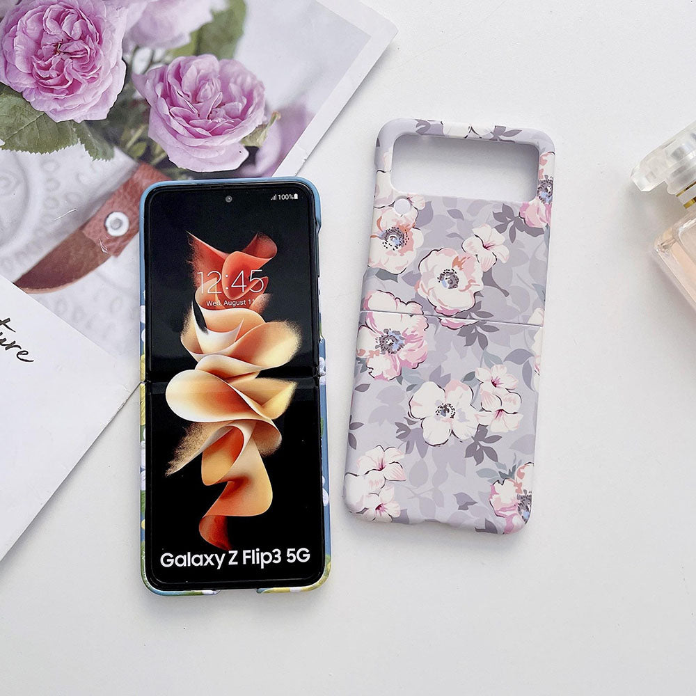 Plaid Flower Phone Case For Samsung Galaxy Flip5 Flip4 Flip3