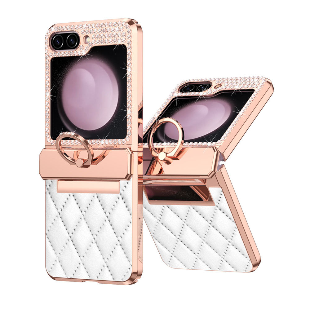 Folding Screen Diamond All-Inclusive Anti-Fall Protective Leather Phone Case For Samsung Galaxy Flip5 Flip4 Flip3