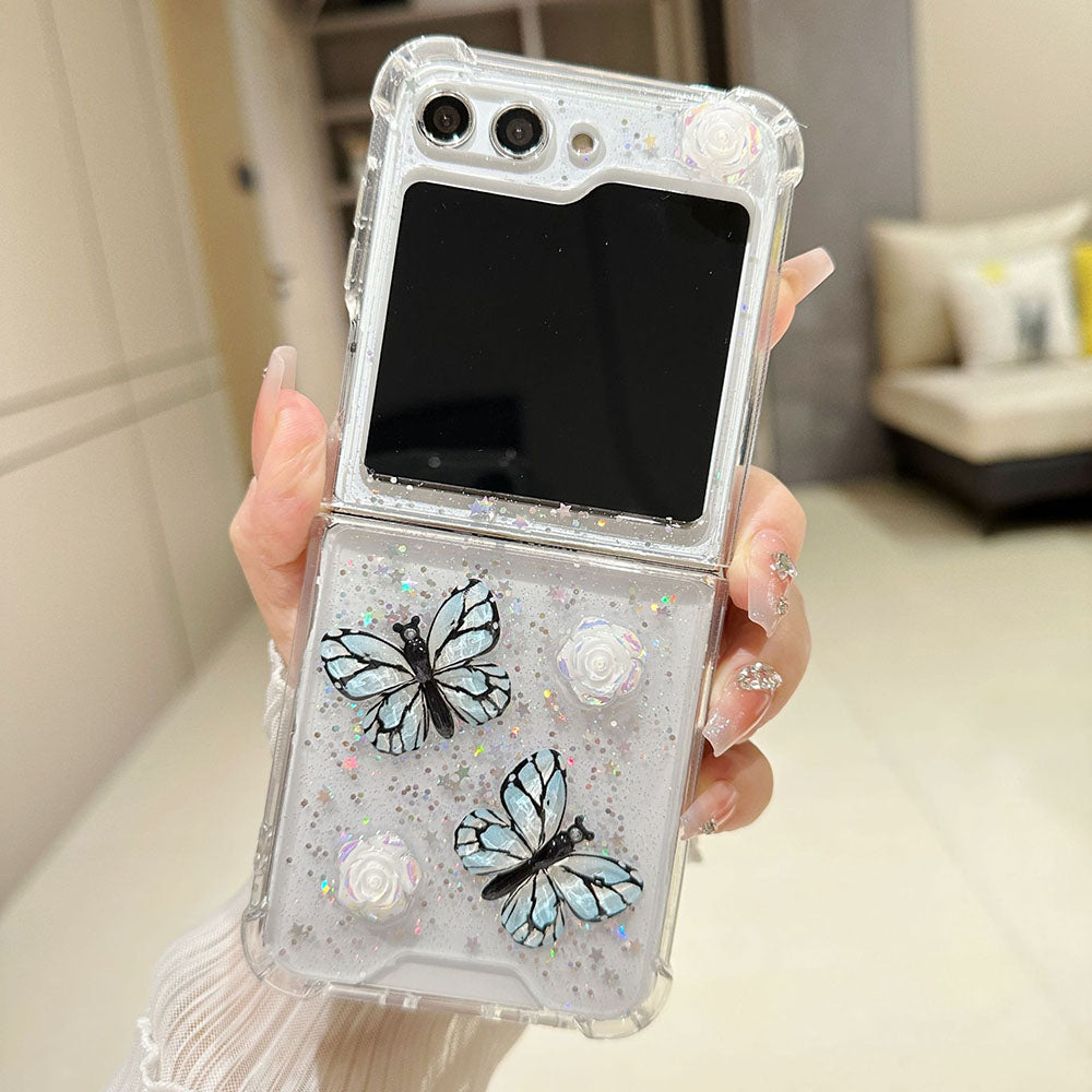 Newest 3D Crystal Butterfly Flower Phone Case For Samsung Galaxy Z Flip