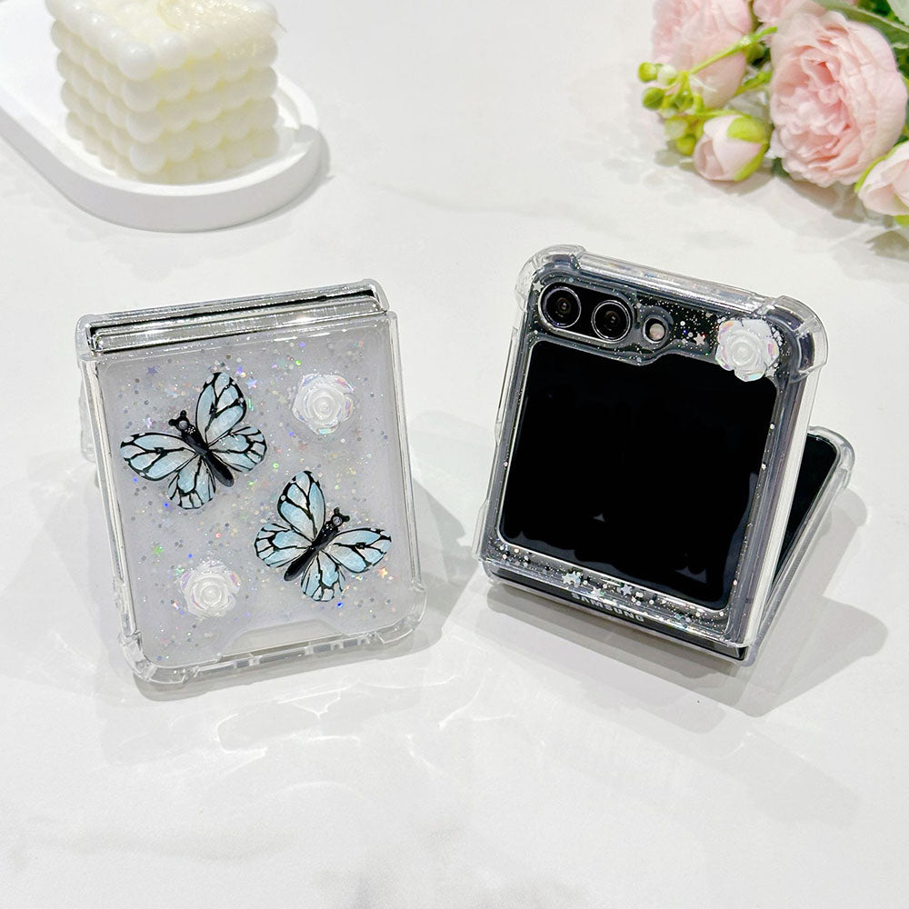 Newest 3D Crystal Butterfly Flower Phone Case For Samsung Galaxy Z Flip