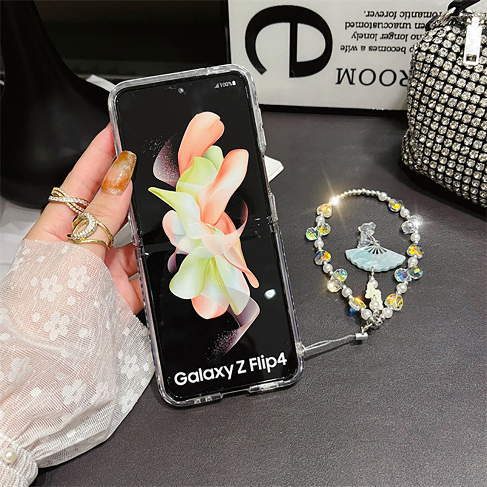 Rhinestone Butterfly Peony Phone Case For Samsung Galaxy Z Flip