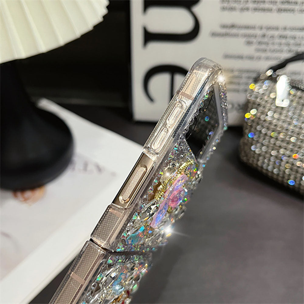 Rhinestone Butterfly Peony Phone Case For Samsung Galaxy Z Flip