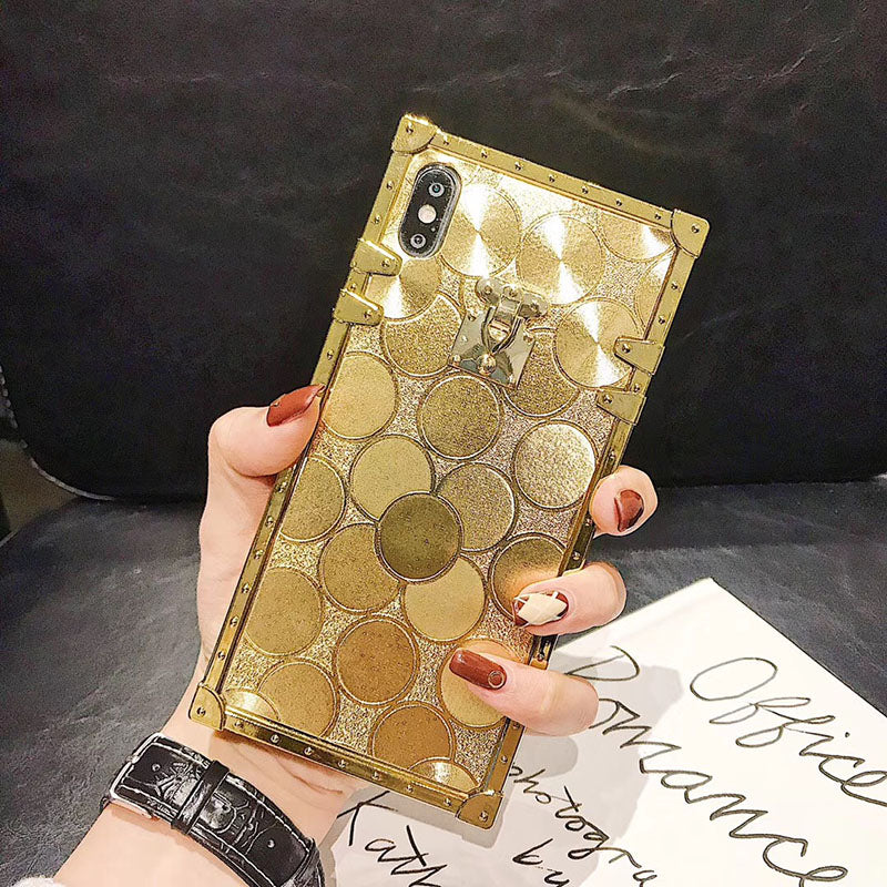 2021 Luxury Brand Glitter Gold Square Phone Case For iPhone - GiftJupiter