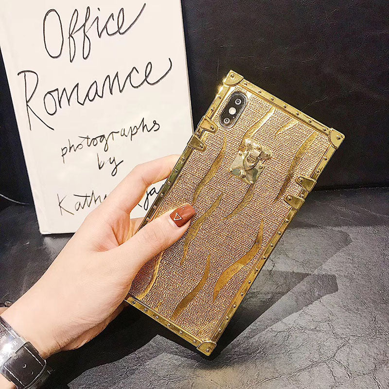 2021 Luxury Brand Glitter Gold Square Phone Case For iPhone - GiftJupiter