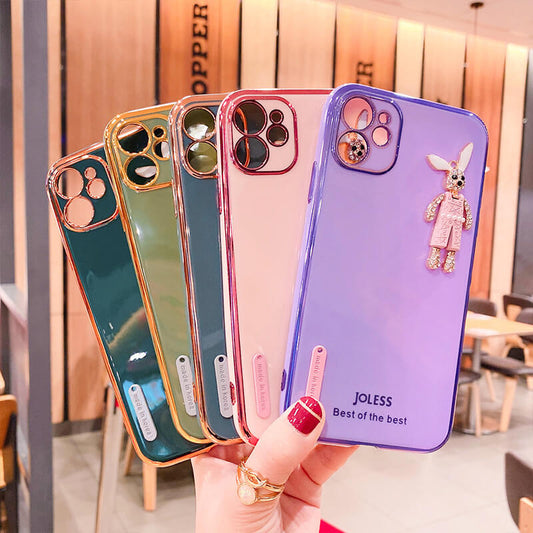 2021 New Long-Eared Rabbit Luxury Silicone Phone Case For iPhone - GiftJupiter