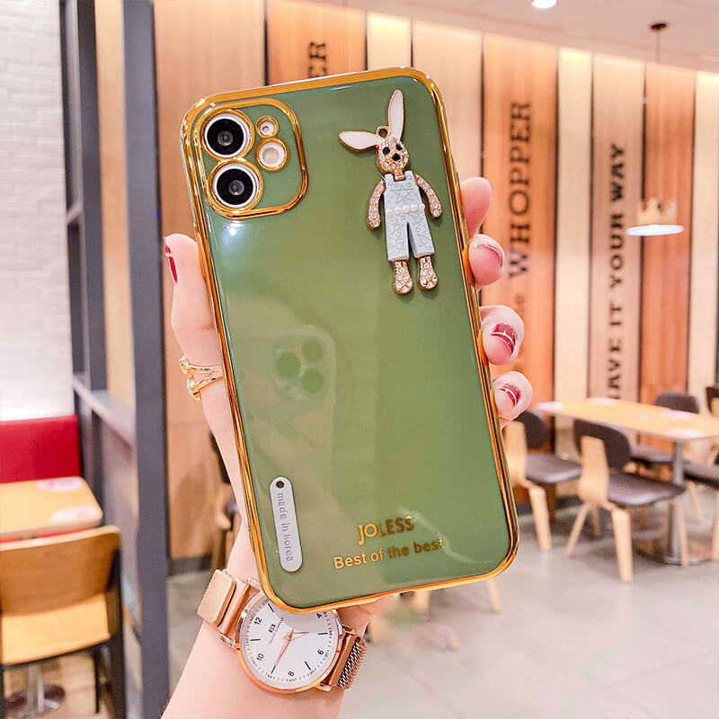 2021 New Long-Eared Rabbit Luxury Silicone Phone Case For iPhone - GiftJupiter