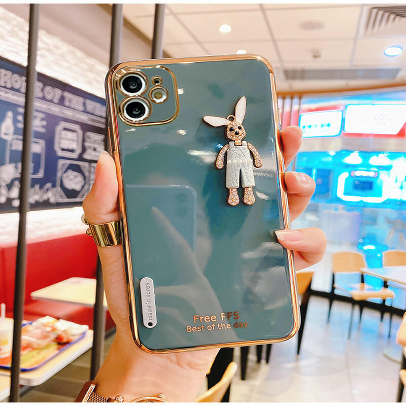 2021 New Long-Eared Rabbit Luxury Silicone Phone Case For iPhone - GiftJupiter