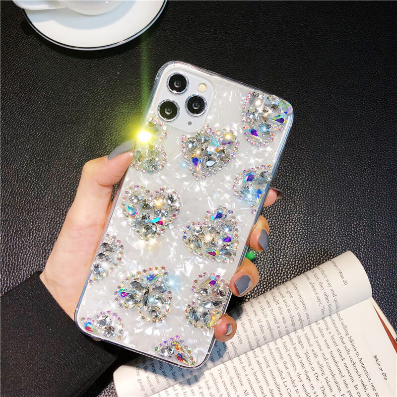 2021 Luxury Diamond Heart-Shaped Phone Case For iPhone - GiftJupiter