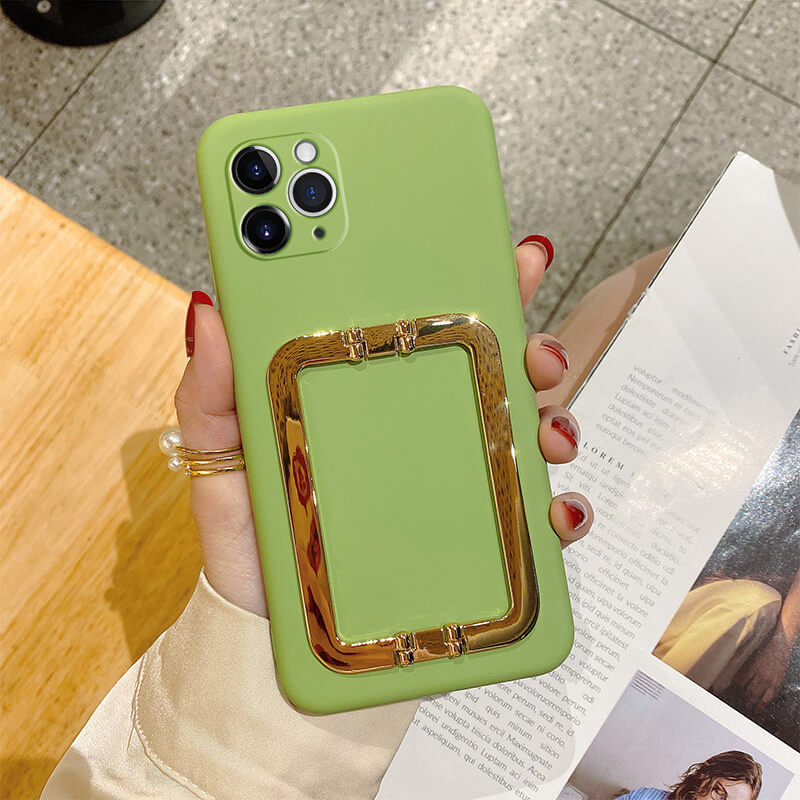 2021 New Folding Stand Solid Color Phone Case For iPhone - GiftJupiter