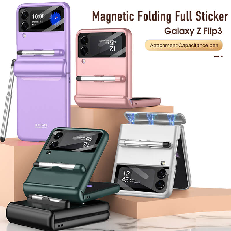 Magnetic All-included Shockproof Hard Case With S Pen Slot For Samsung Galaxy Z Flip4 Flip3 5G - GiftJupiter