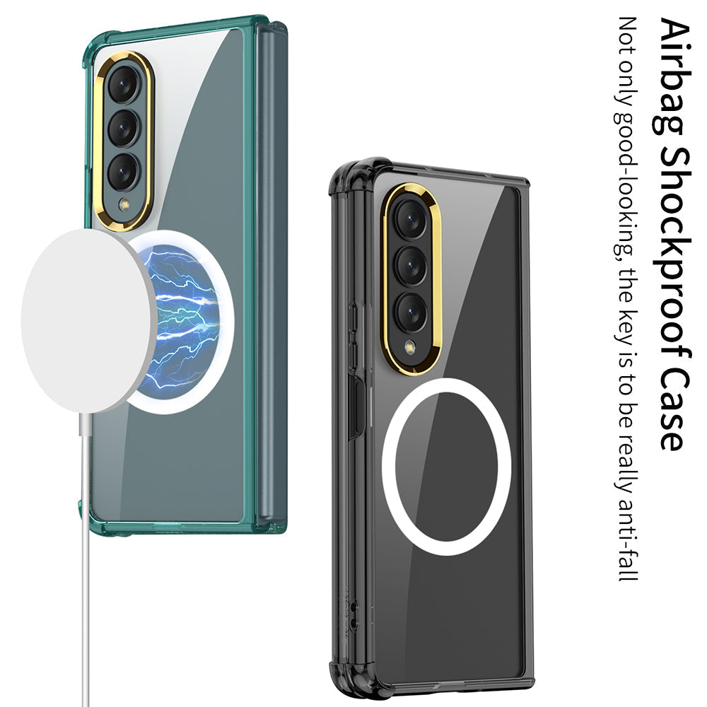 Airbag Anti-drop Wireless Charging Phone Case For Samsung Galaxy Z Fold3 Fold4 5G With Back Screen Glass Protector - GiftJupiter