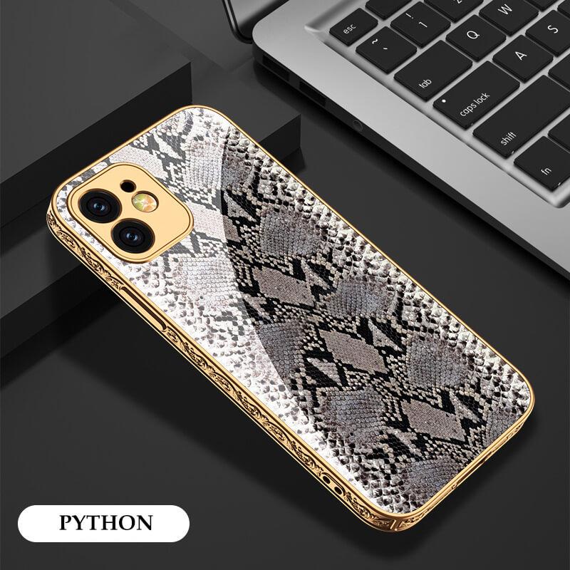 2021 Luxury Plating Anti-knock Carving Edge Protection Tempered Glass Case For iPhone - GiftJupiter