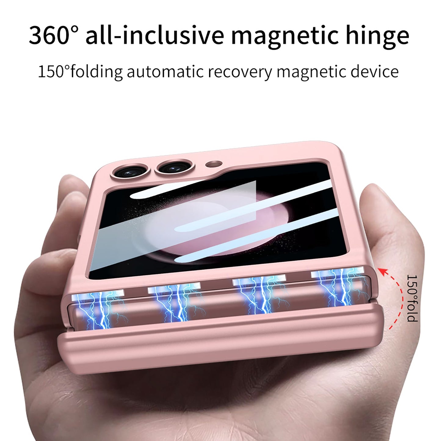 Magnetic All-included Shockproof Phone Case For Samsung Galaxy Flip5 Flip4 Flip3 5G With Back Screen Protector