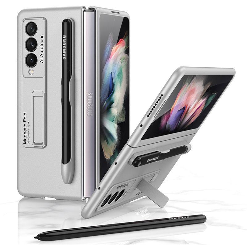 Magnetic Stand Holder Pen Slot Hard Protective Case For Samsung Z Fold 3 5G - GiftJupiter