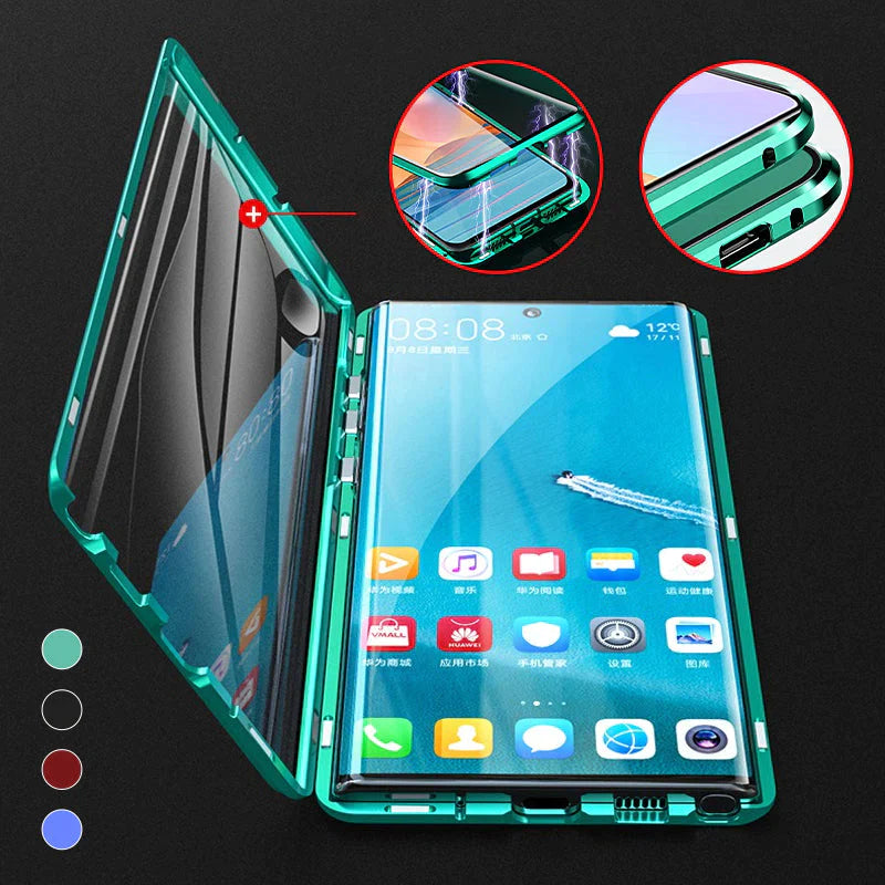 Magnetic Tempered Glass Double-sided Phone Case For Samsung