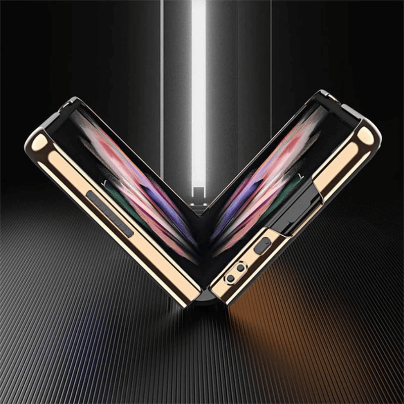 Magnetic Brushed Metal Anti-Fall Protective Case for Samsung Galaxy Z Fold3 5G - GiftJupiter