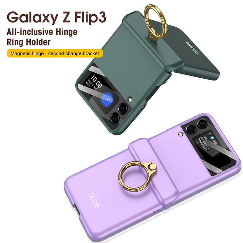 Magnetic All-inclusive Hinge Ring Holder Case For Samsung Galaxy Z Flip3 Flip4 5G - GiftJupiter