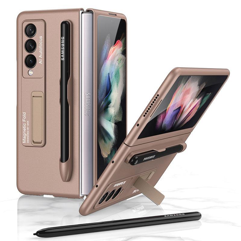 Magnetic Stand Holder Pen Slot Hard Protective Case For Samsung Z Fold 3 5G - GiftJupiter