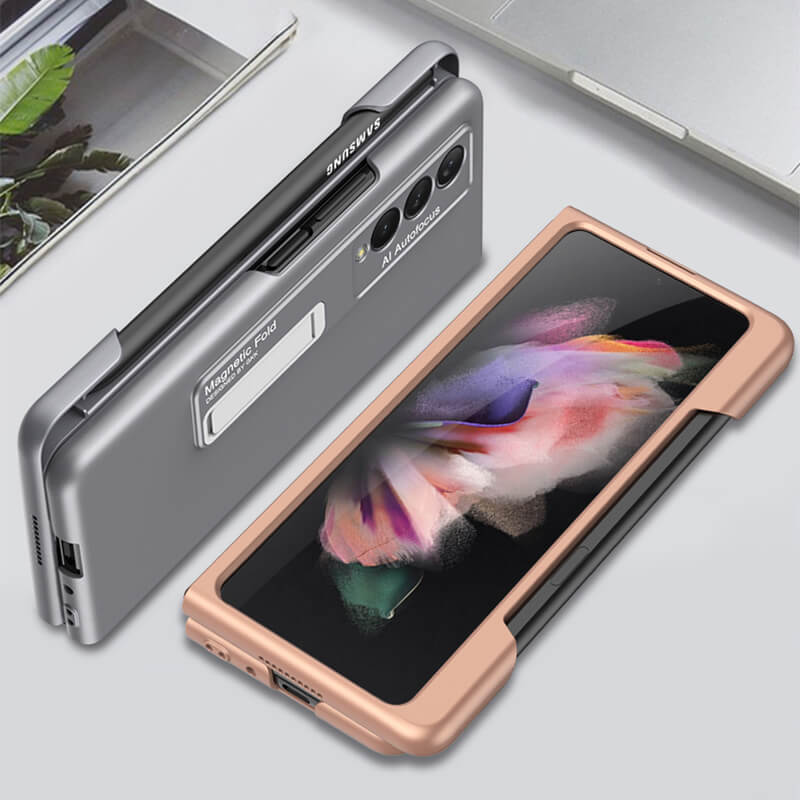 Pen Slot Matte Hard Anti-Slip Scratch Resistant Durable Case for Samsung Galaxy Z Fold 3 5G - GiftJupiter