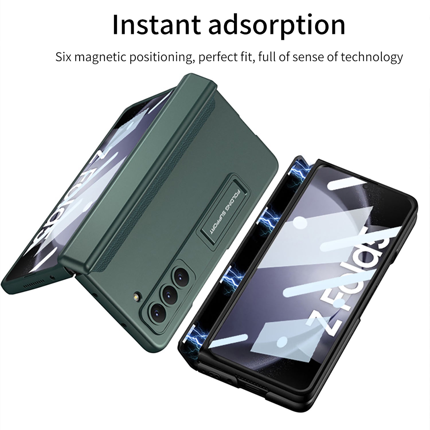 Magnetic Hinge Hidden Bracket All-included Case With Back Screen Protector For Samsung Galaxy Z Fold 5/4/3 - mycasety2023 Mycasety