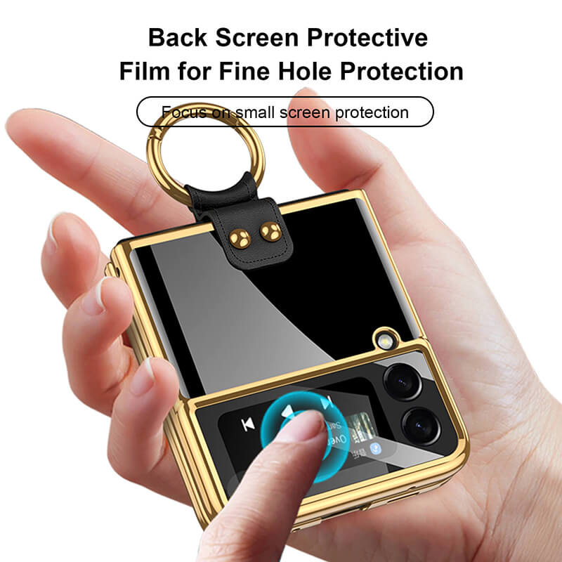 Luxury Plating Frame Anti-knock Protection Glass Case For Samsung Galaxy Z Flip3 - GiftJupiter