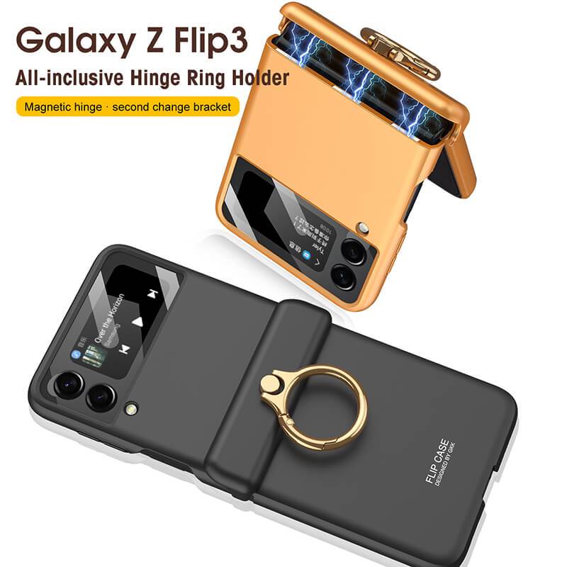 Magnetic All-inclusive Hinge Ring Holder Case For Samsung Galaxy Z Flip3 Flip4 5G - GiftJupiter