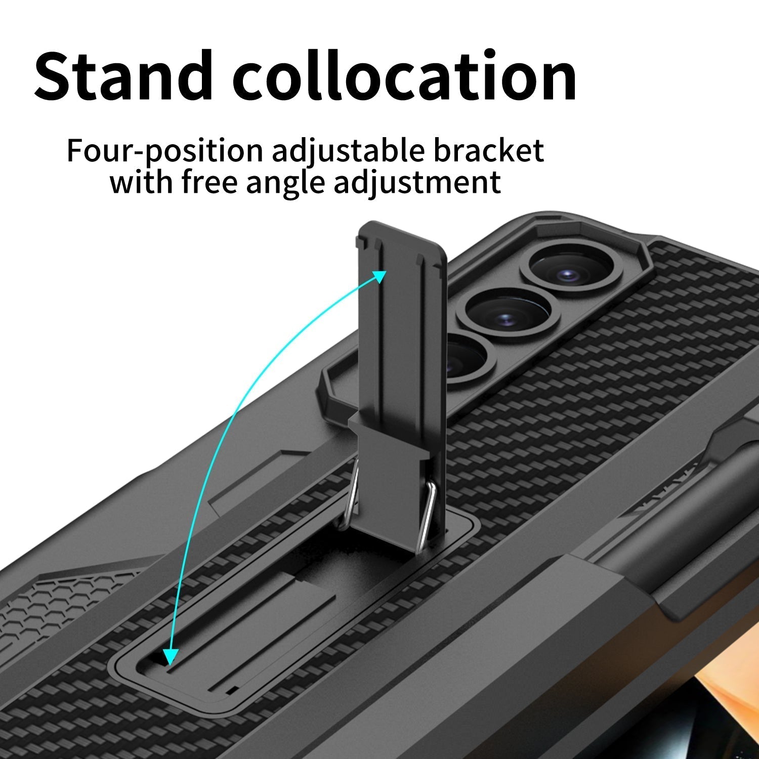 Magnetic Mech S Pen Slot Holder Case for Samsung Galaxy Z Fold4 Fold3 5G - GiftJupiter