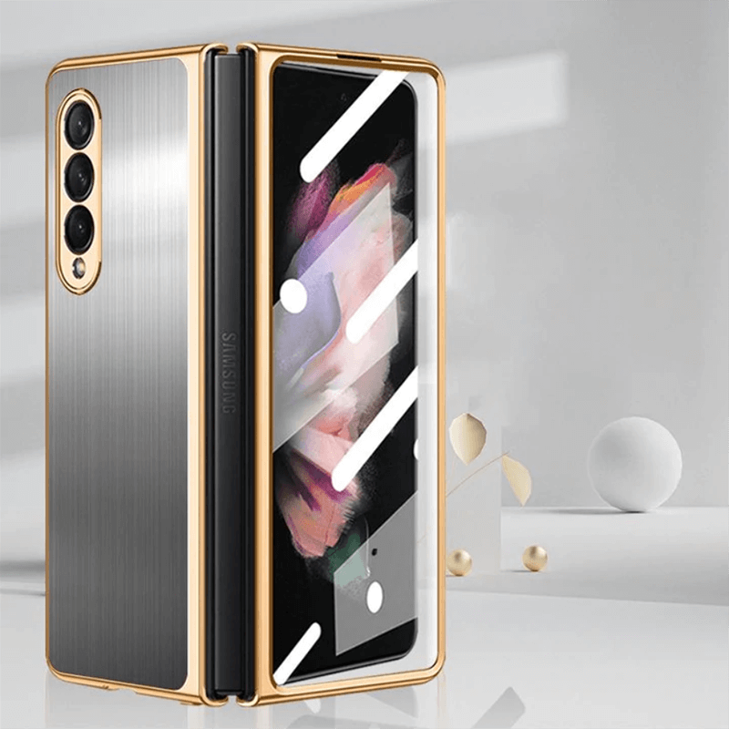 Magnetic Brushed Metal Anti-Fall Protective Case for Samsung Galaxy Z Fold3 5G - GiftJupiter