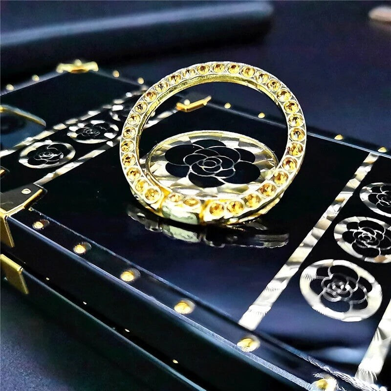 2021 Luxury Brand Black Rose Flower Stripe Glitter Gold Square Case For iPhone & Samsung - GiftJupiter