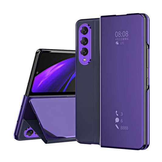 Smart Mirror Clear View Flip Case Luxury Magnetic Leather Kickstand Shockproof Cover For Samsung Galaxy Z Fold3 Fold4 Fold5 5G - GiftJupiter