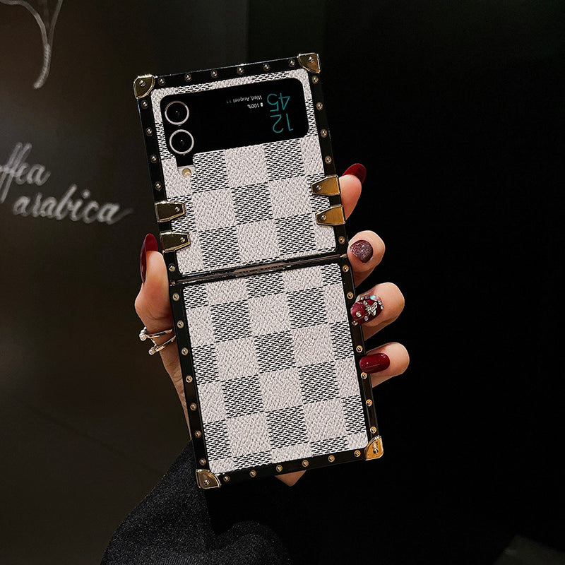 Grid Phone Case for Samsung Galaxy Z Flip4 Flip3 - GiftJupiter