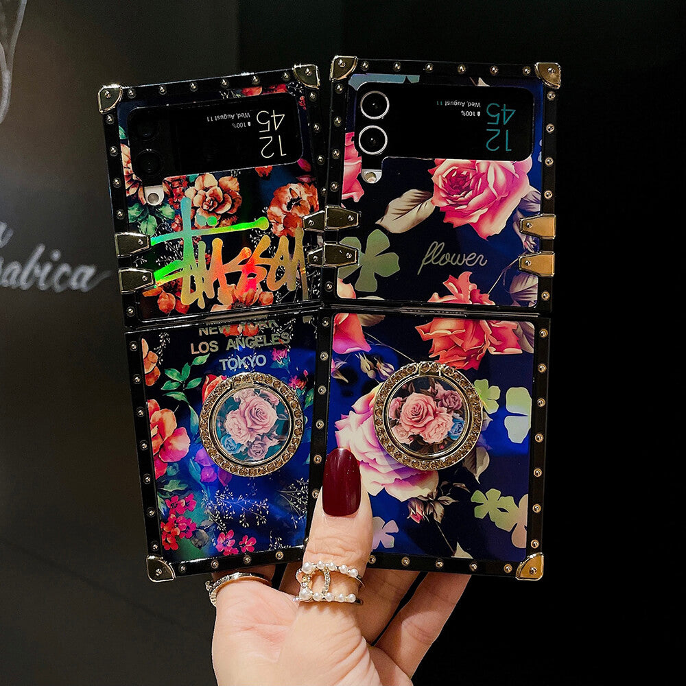 Vintage Fashion Rose Ring Phone Case for Samsung Galaxy Z Flip4 Flip3 - GiftJupiter