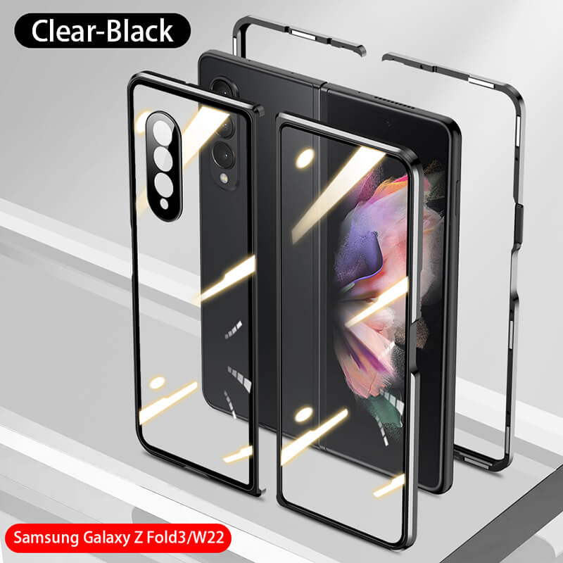 Magnetic Metal Anti-fall Clear Protective Case For Samsung Galaxy Z Fold4 Fold3 5G - GiftJupiter