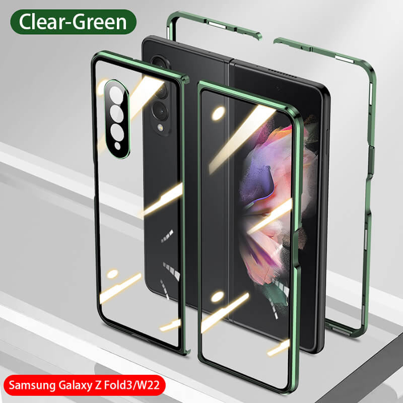 Magnetic Metal Anti-fall Clear Protective Case For Samsung Galaxy Z Fold4 Fold3 5G - GiftJupiter