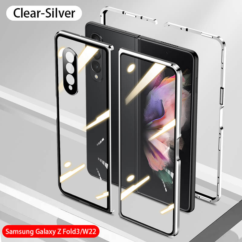 Magnetic Metal Anti-fall Clear Protective Case For Samsung Galaxy Z Fold4 Fold3 5G - GiftJupiter